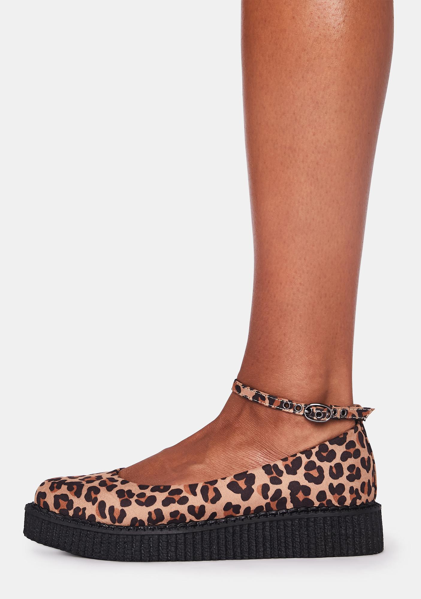 T.U.K. Leopard Pointed Ballet Creepers 