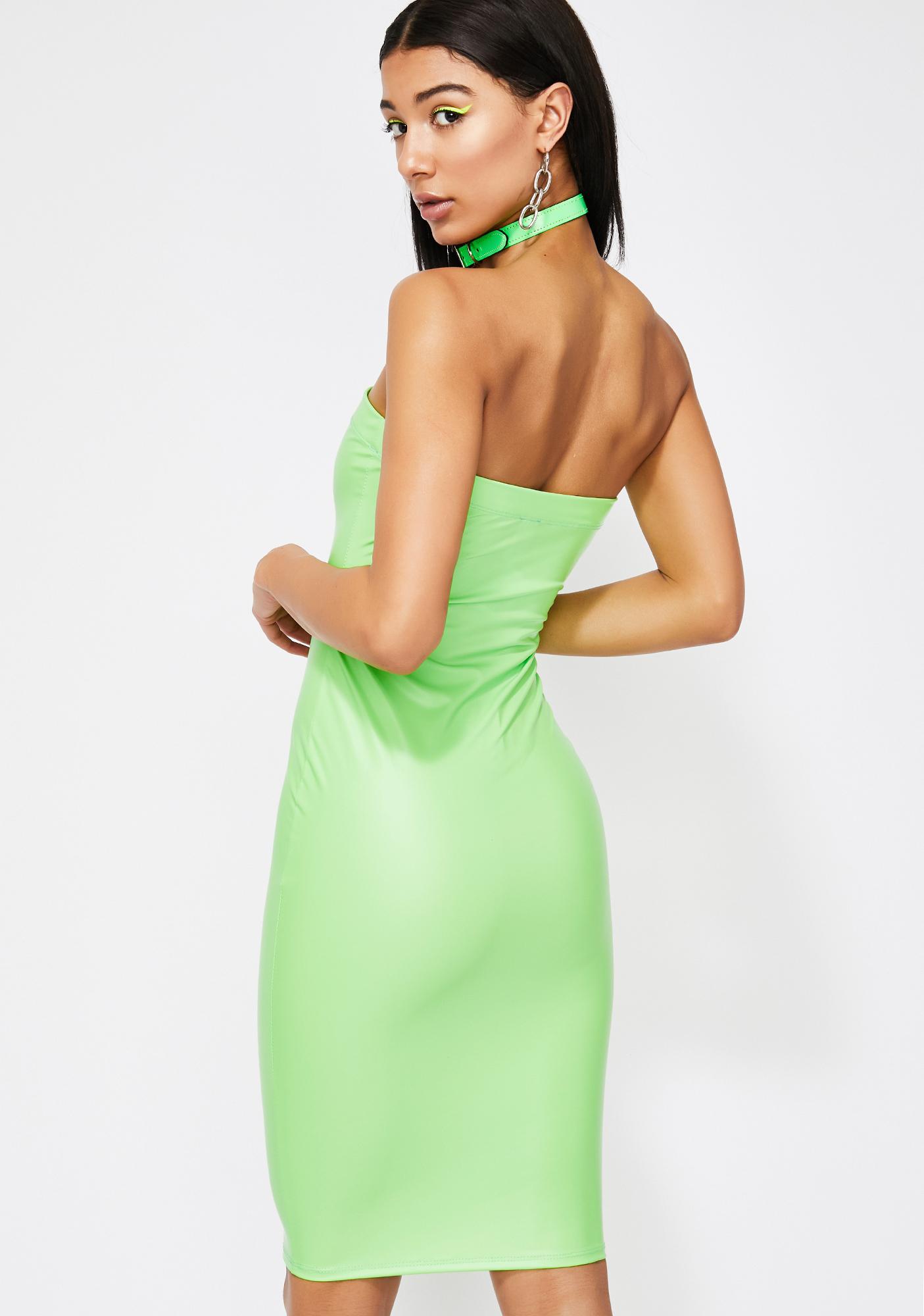 neon green bodycon dress