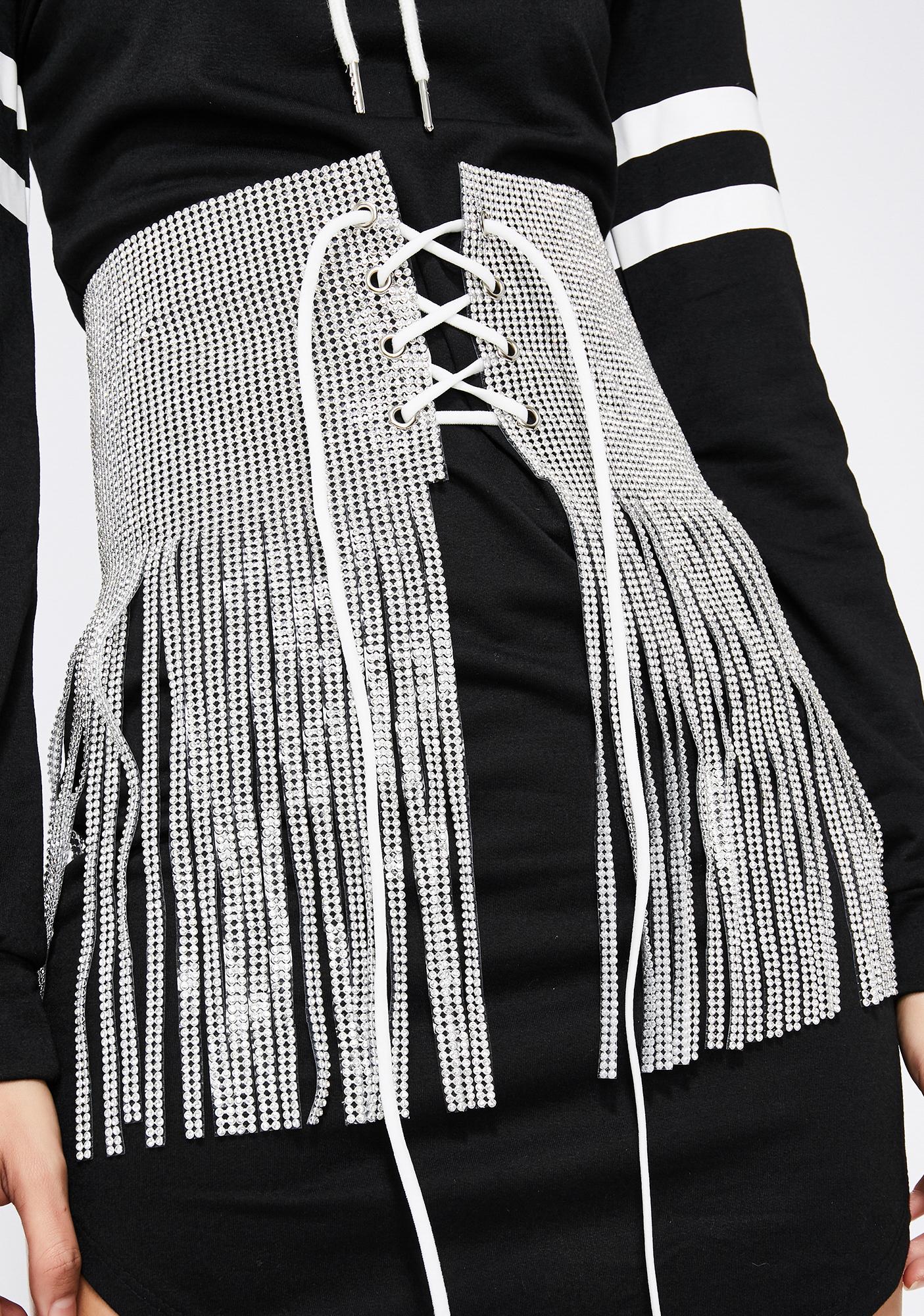 white fringe belt