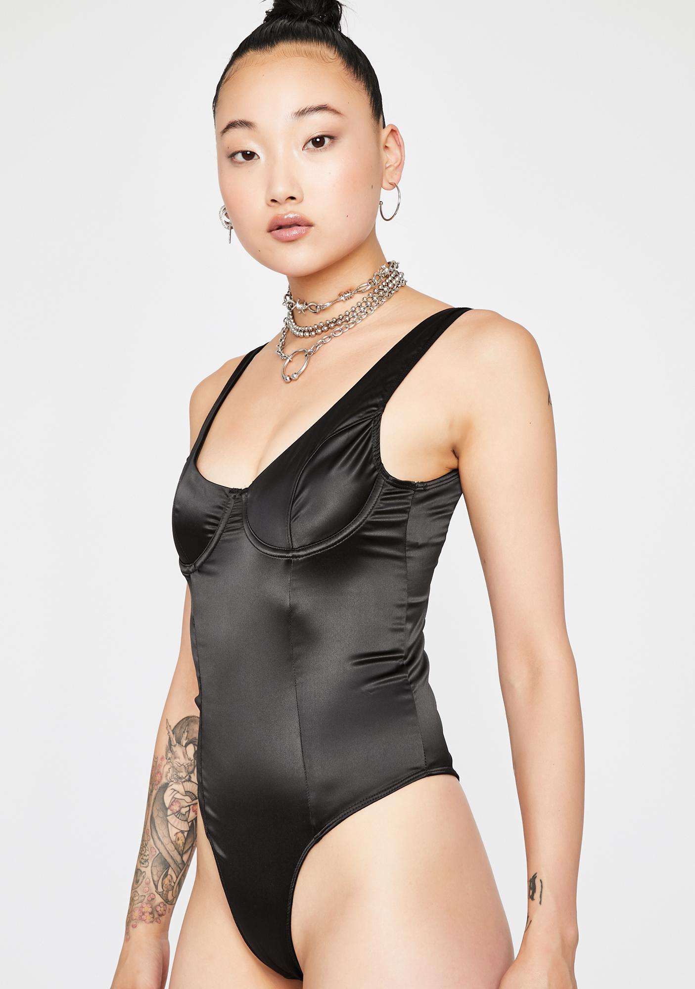 Satin Bodysuit With Underwire Dolls Kill