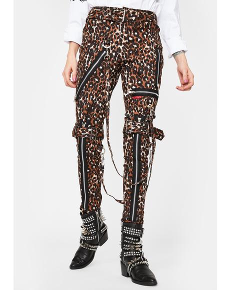 Leopard Classic Slim Leg Bondage Pants