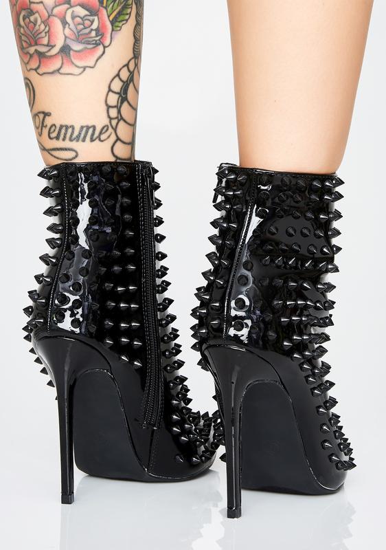 spiked heel boots