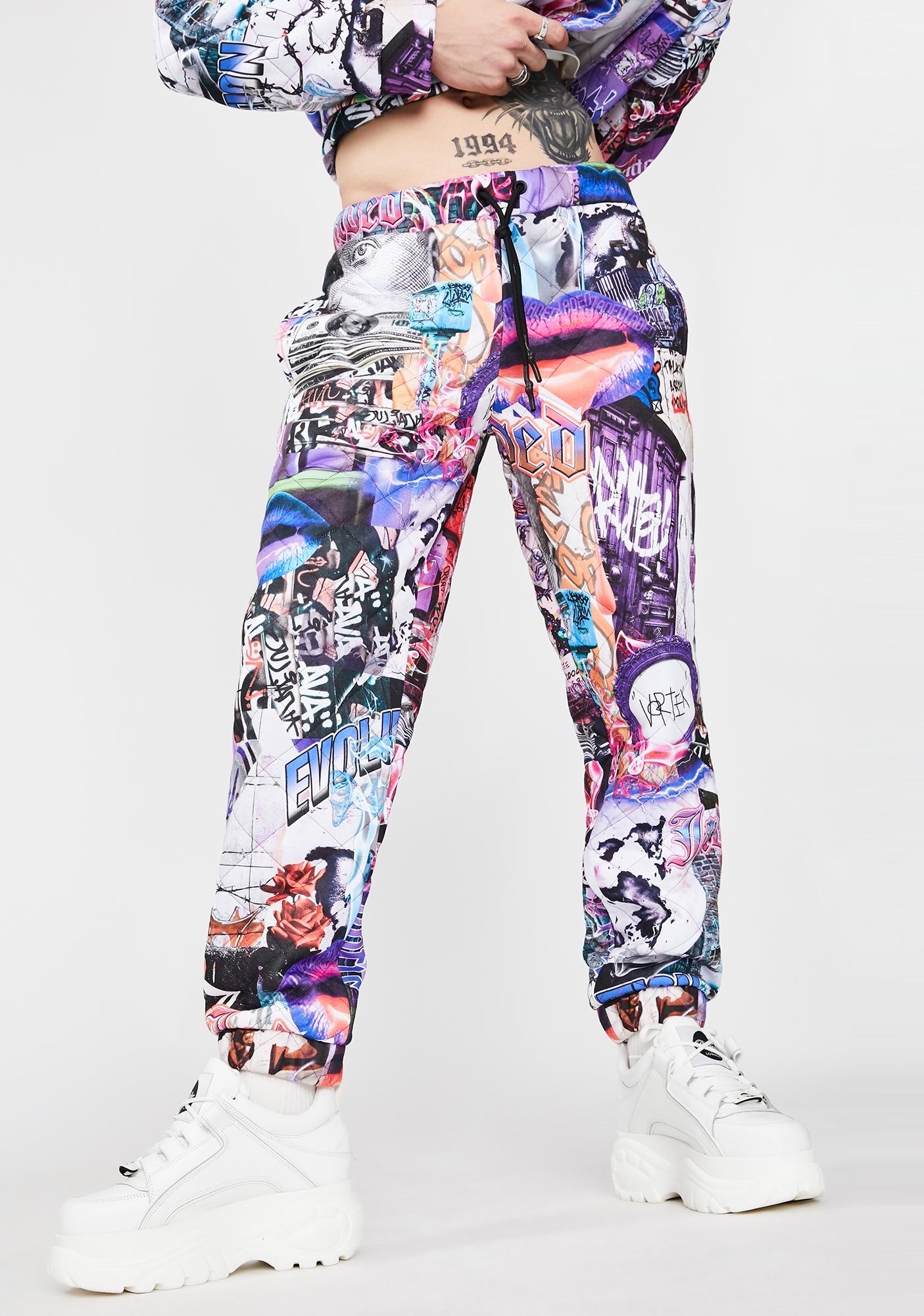 graffiti print joggers