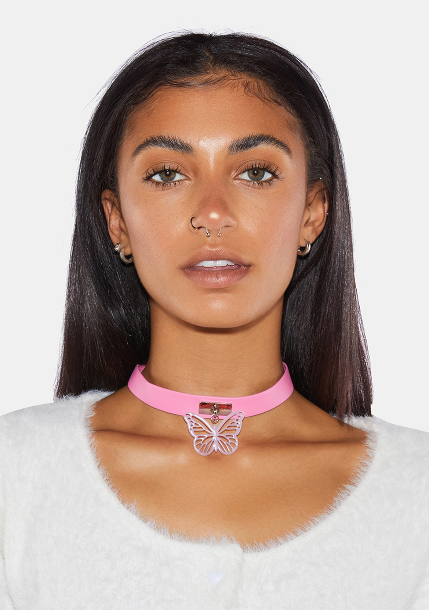 Butterfly Choker Necklace Pink Dolls Kill