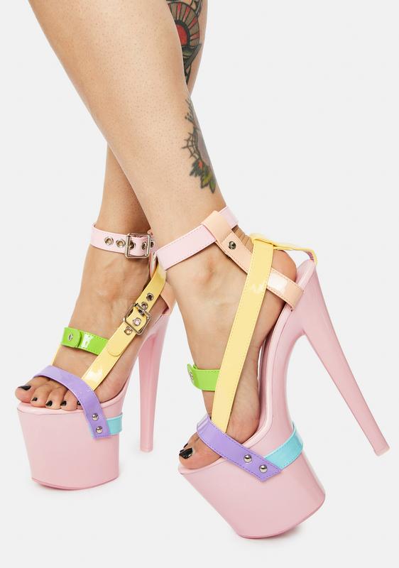 pastel platform heels