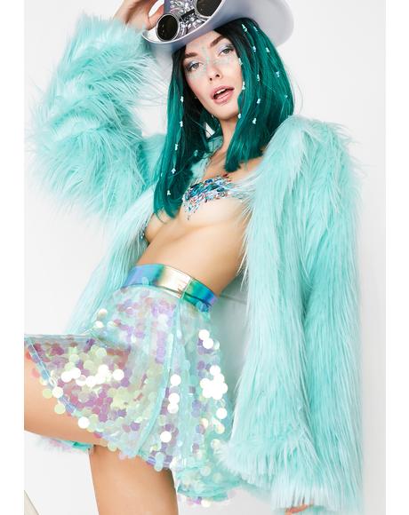 Malibu Twilight Sparkle Faux Fur Coat
