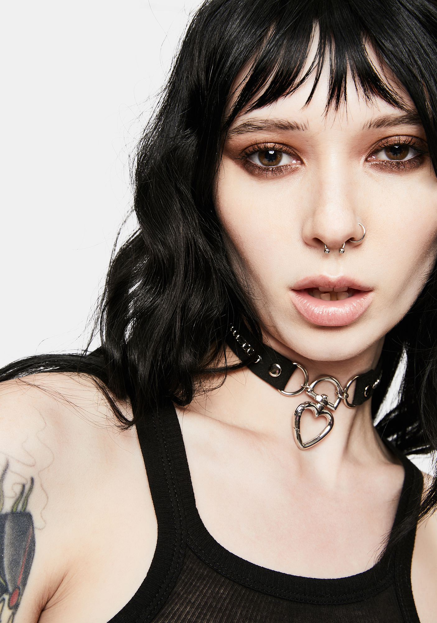 Hardcore Lover Chain Heart Choker | Dolls Kill