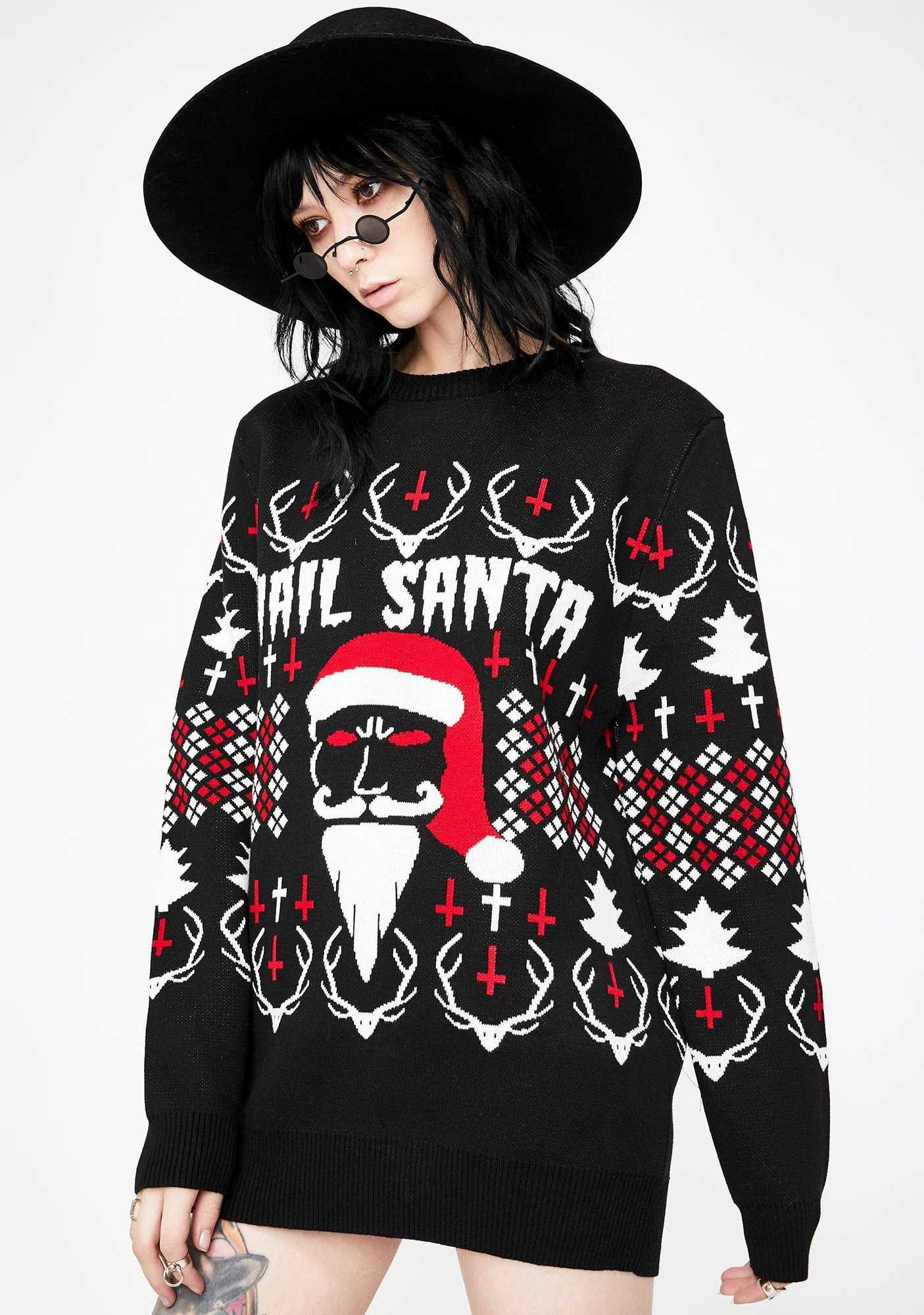 ghost hail santa sweater