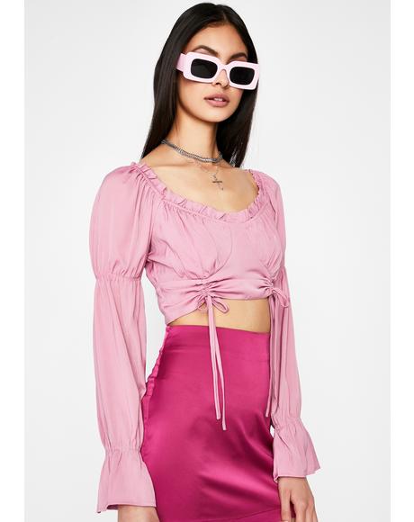 Fateful Romance Ruched Blouse