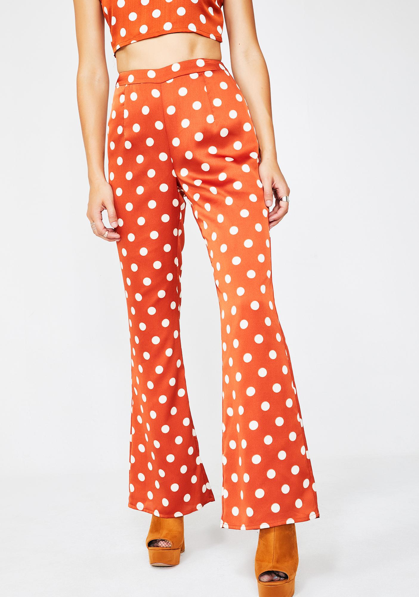 Orange polka dot pants Clearance