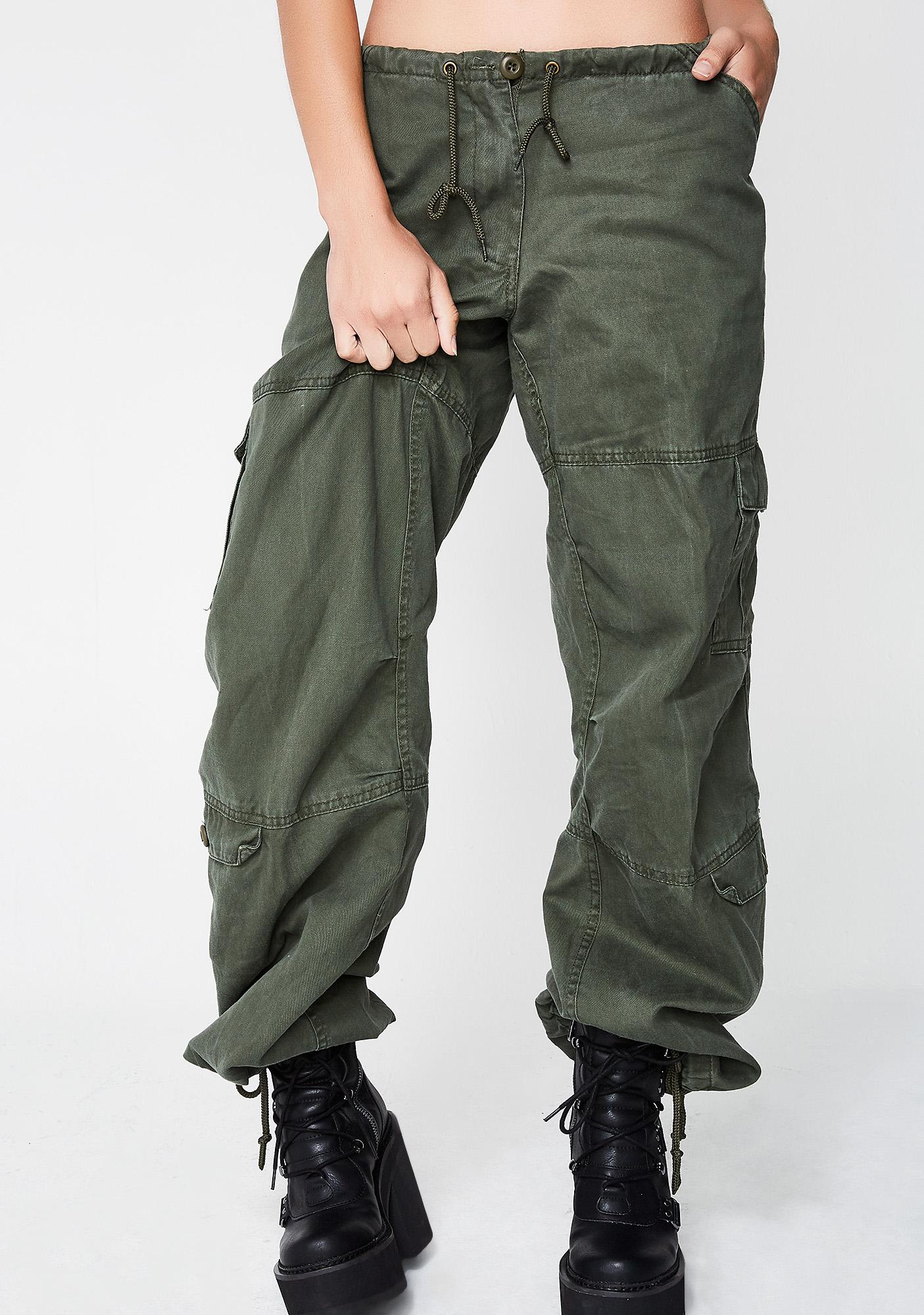 green baggy cargo pants