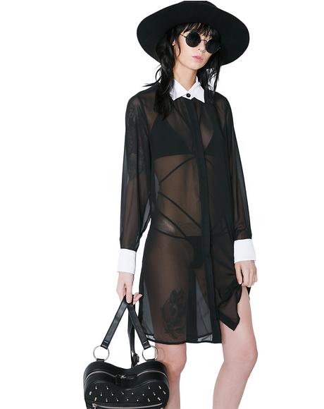 Wednesday Chiffon Shirt Dress