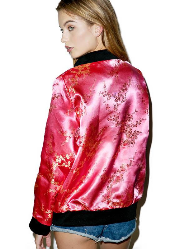 cherry blossom bomber jacket