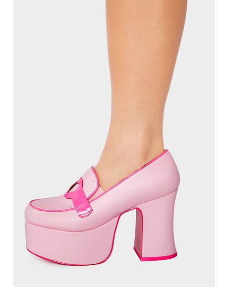 lamoda chunky heart heeled shoes