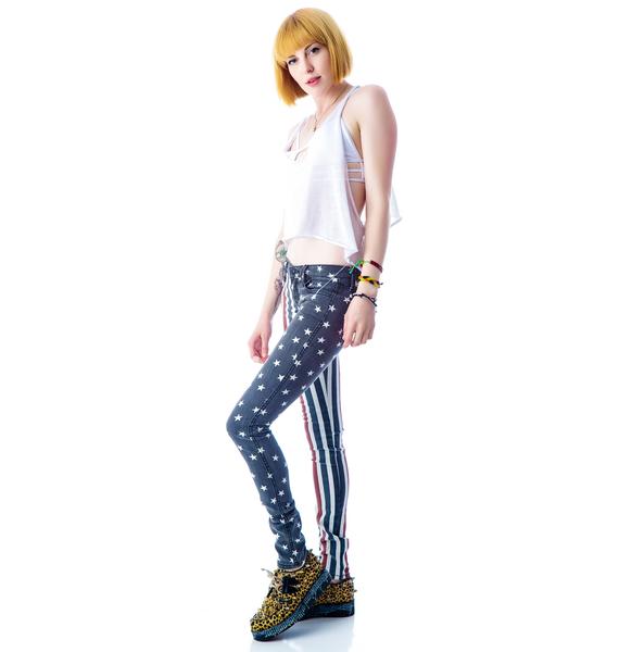 Frankie B Stars And Stripes Skinny Jeans | Dolls Kill