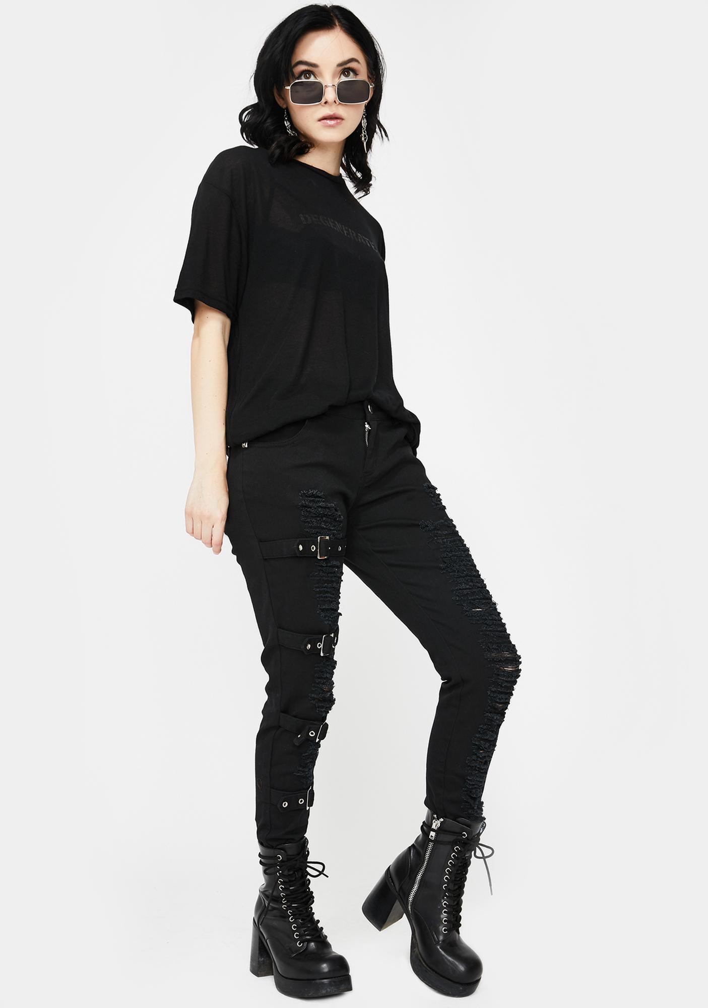 buckle distressed jeans