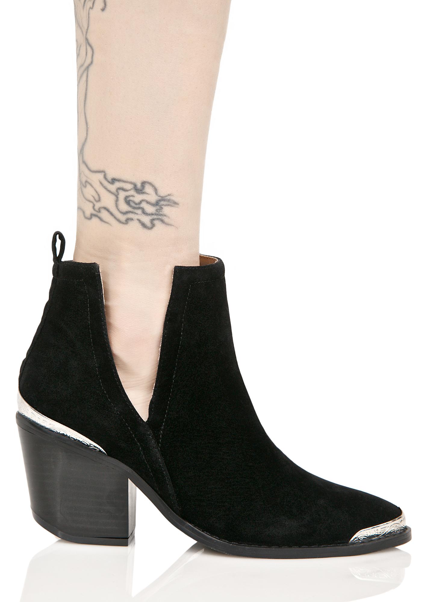 Black Suede Slit Ankle Boots Dolls Kill Black Suede Slit Ankle Boots Dolls Kill