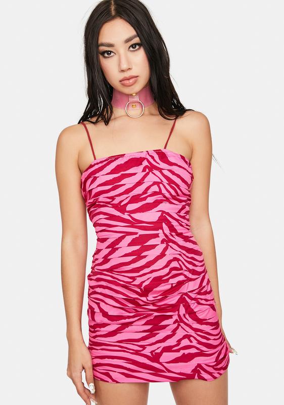 pink zebra mini dress