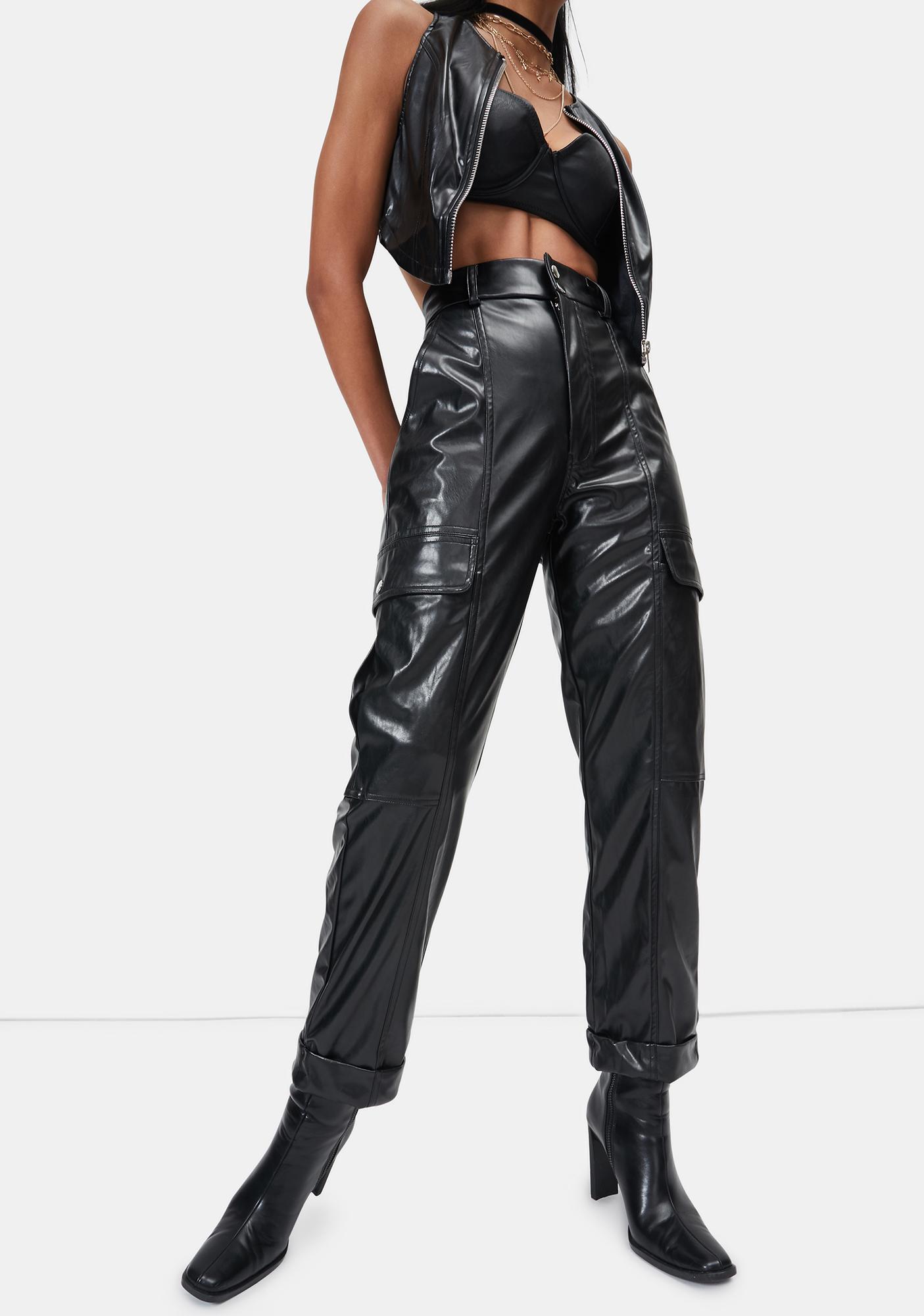 high waisted leather pants