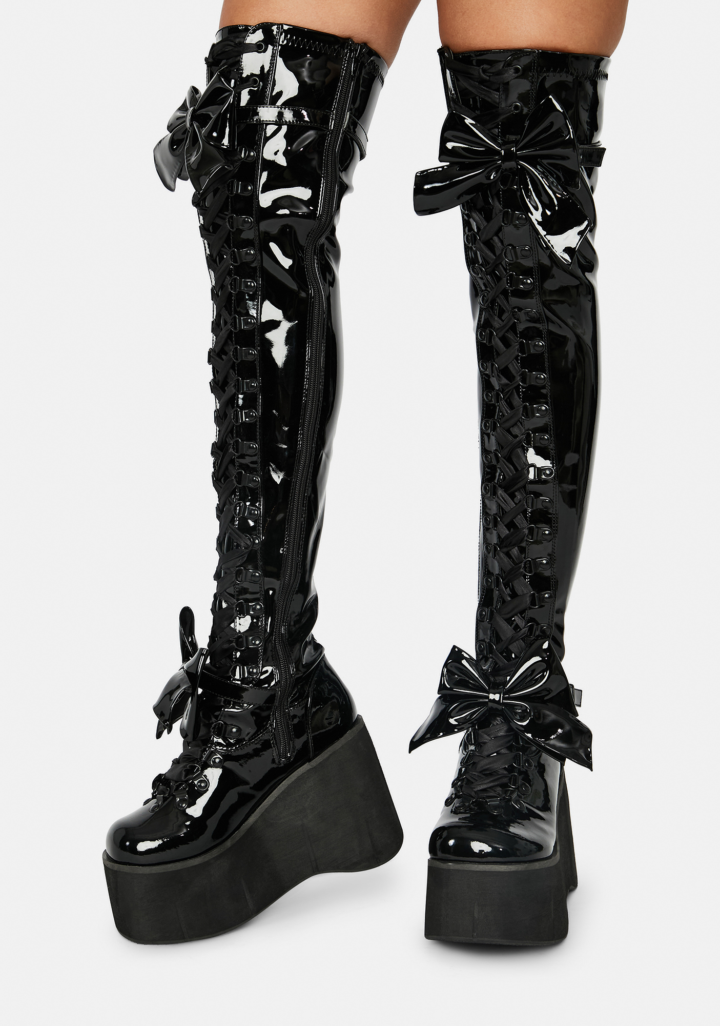 Patent Gothic Princess Thigh High Boots