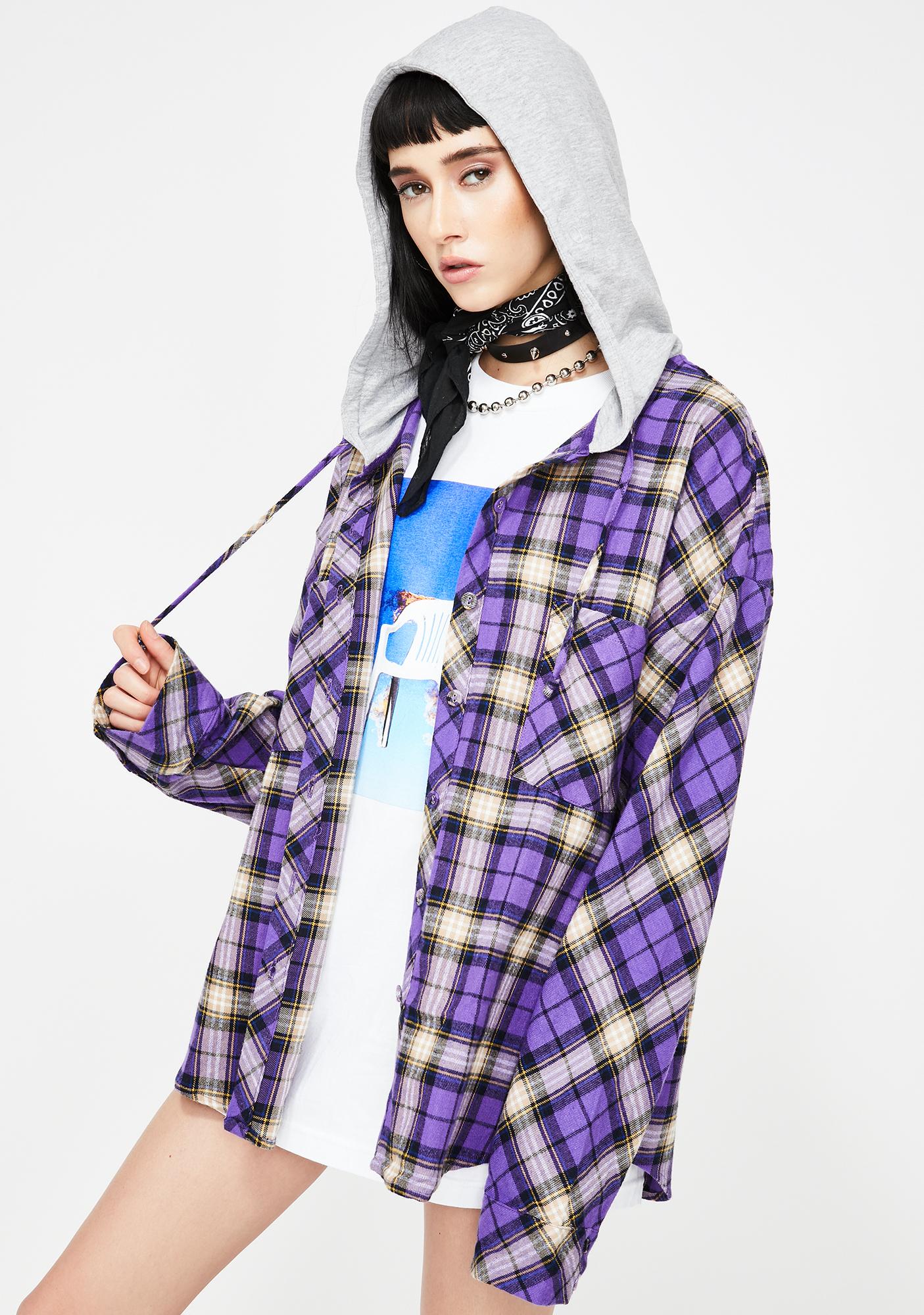 pink flannel hoodie