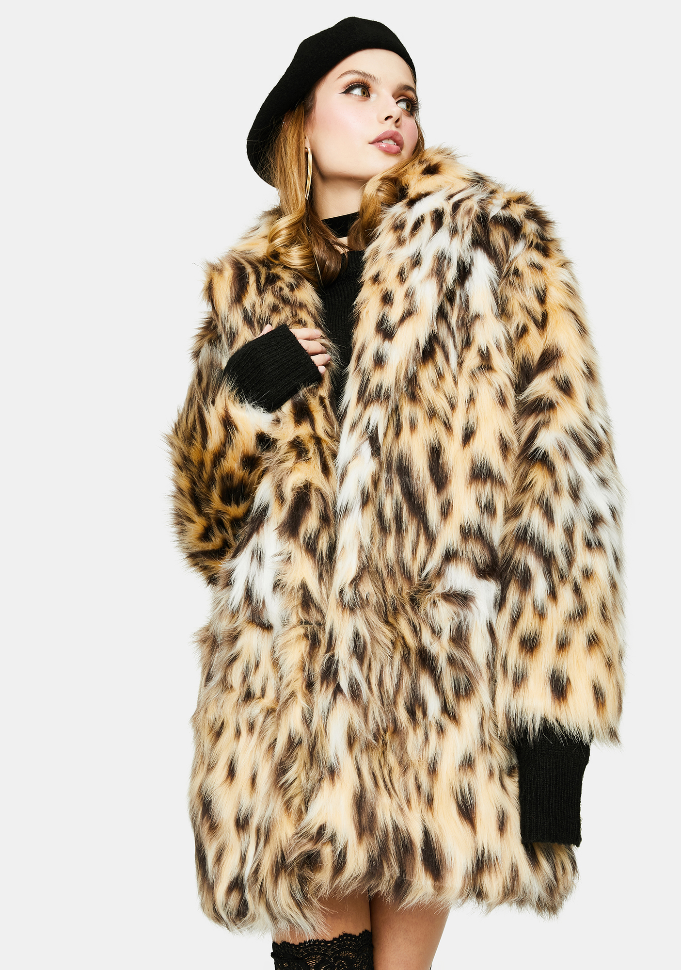 BB Dakota Be Here Meow Faux Fur Coat | Dolls Kill