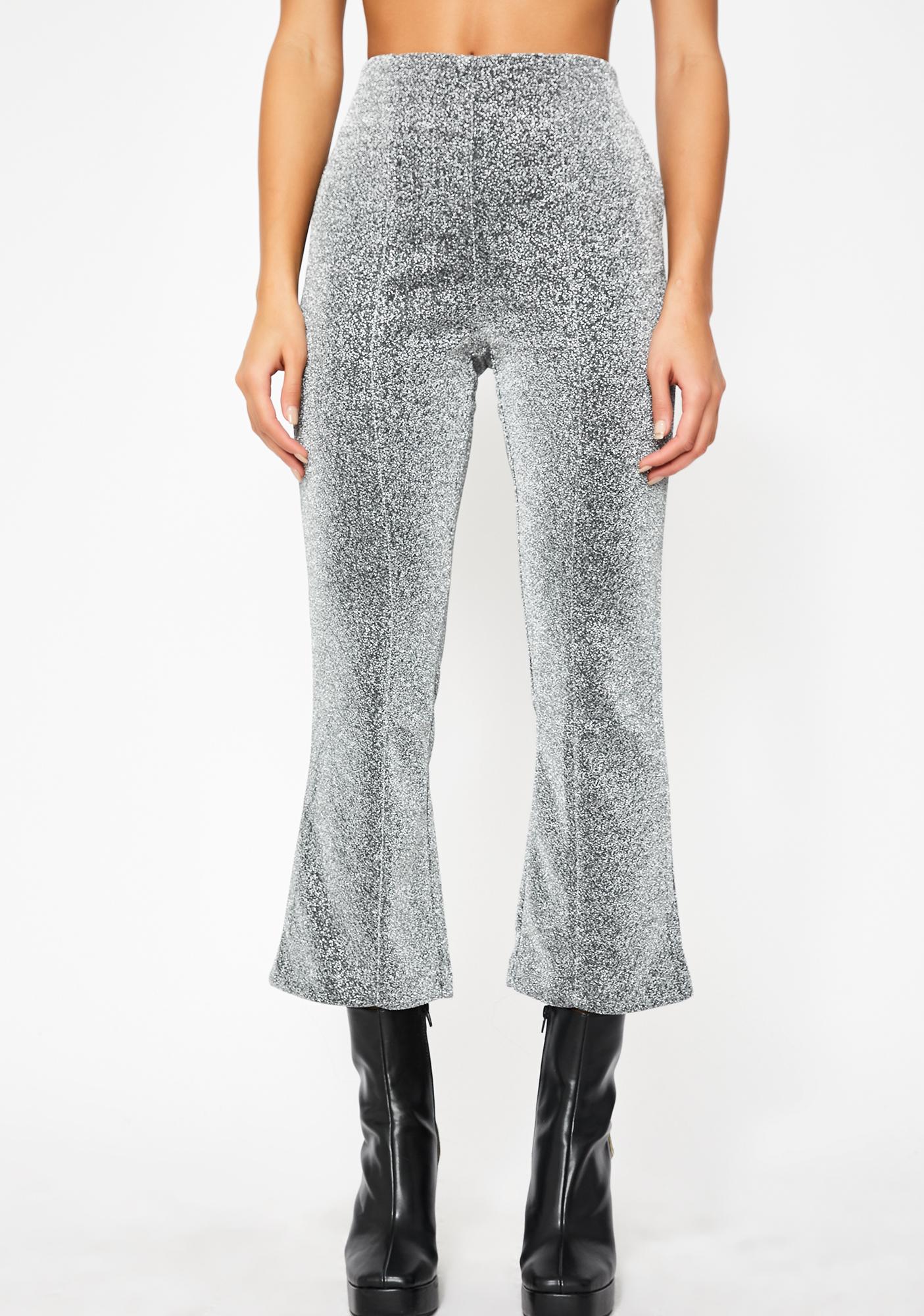 sparkle flare trousers