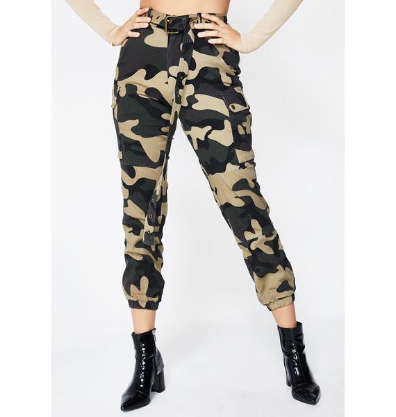 High Waisted Camo Cargo Pants Dolls Kill