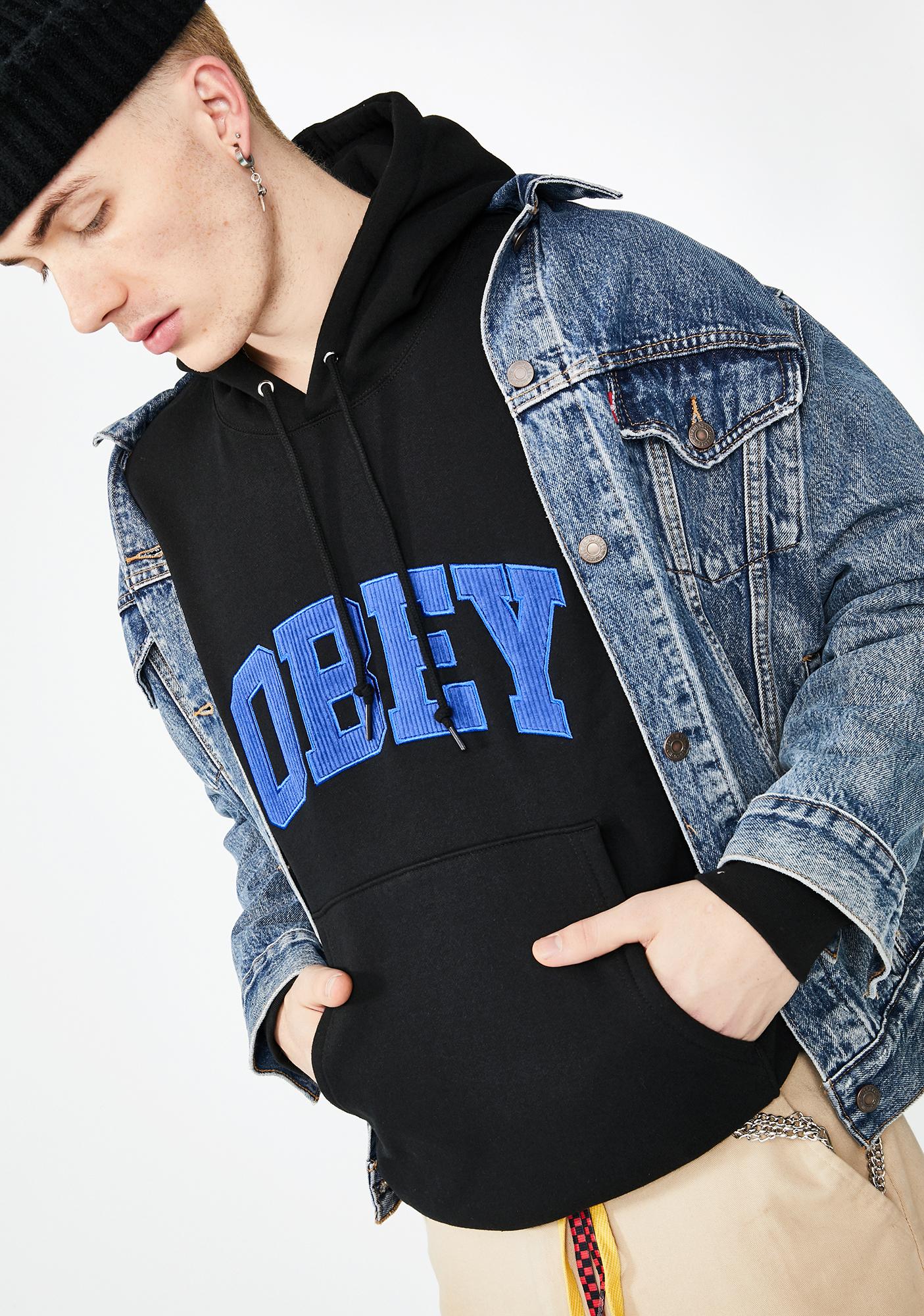 obey checkered hoodie