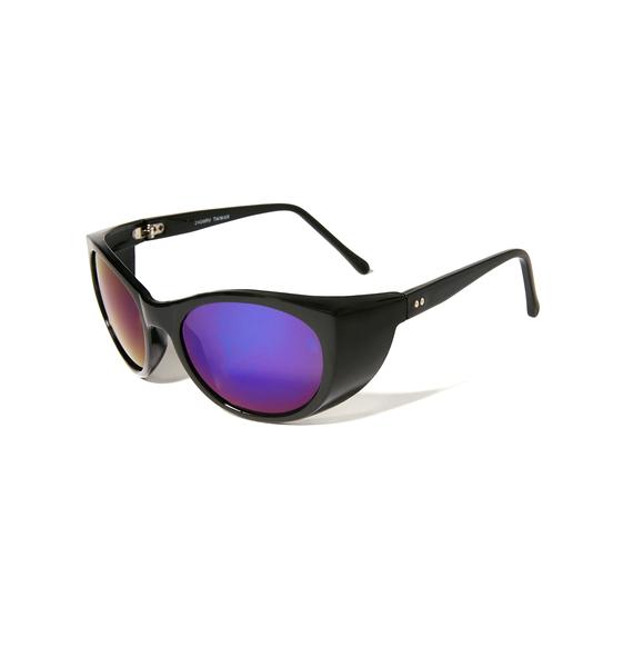 Oversized Blue Mirrored Sunglasses | Dolls Kill