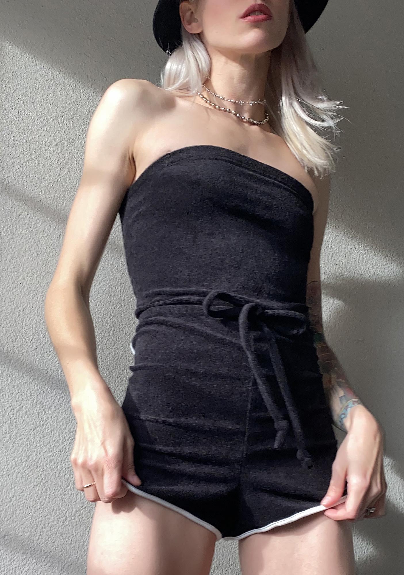 strapless tight romper