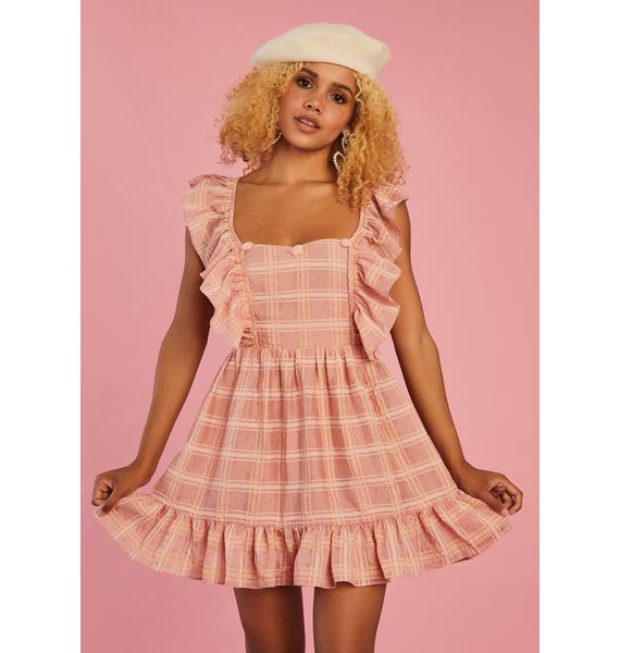 Sugar Thrillz Plaid Ruffle Apron Sundress - Pink | Dolls Kill
