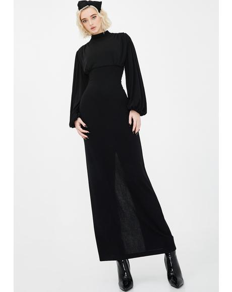 Velvet Long Sleeve Black Maxi Dress | Dolls Kill