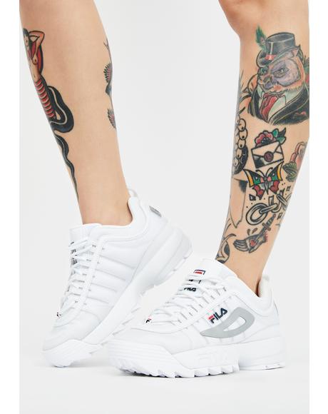 white disruptor ii applique sneakers