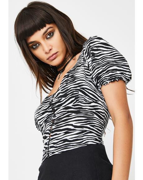 Zebra Monda Crop Top