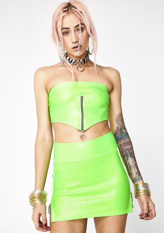 reflective mini skirt