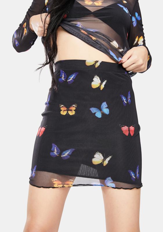 dolls kill butterfly skirt