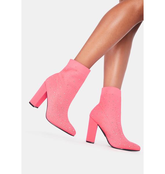 pink rhinestone booties