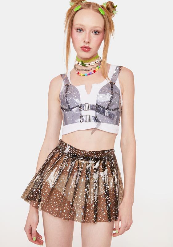 dolls kill vinyl skirt