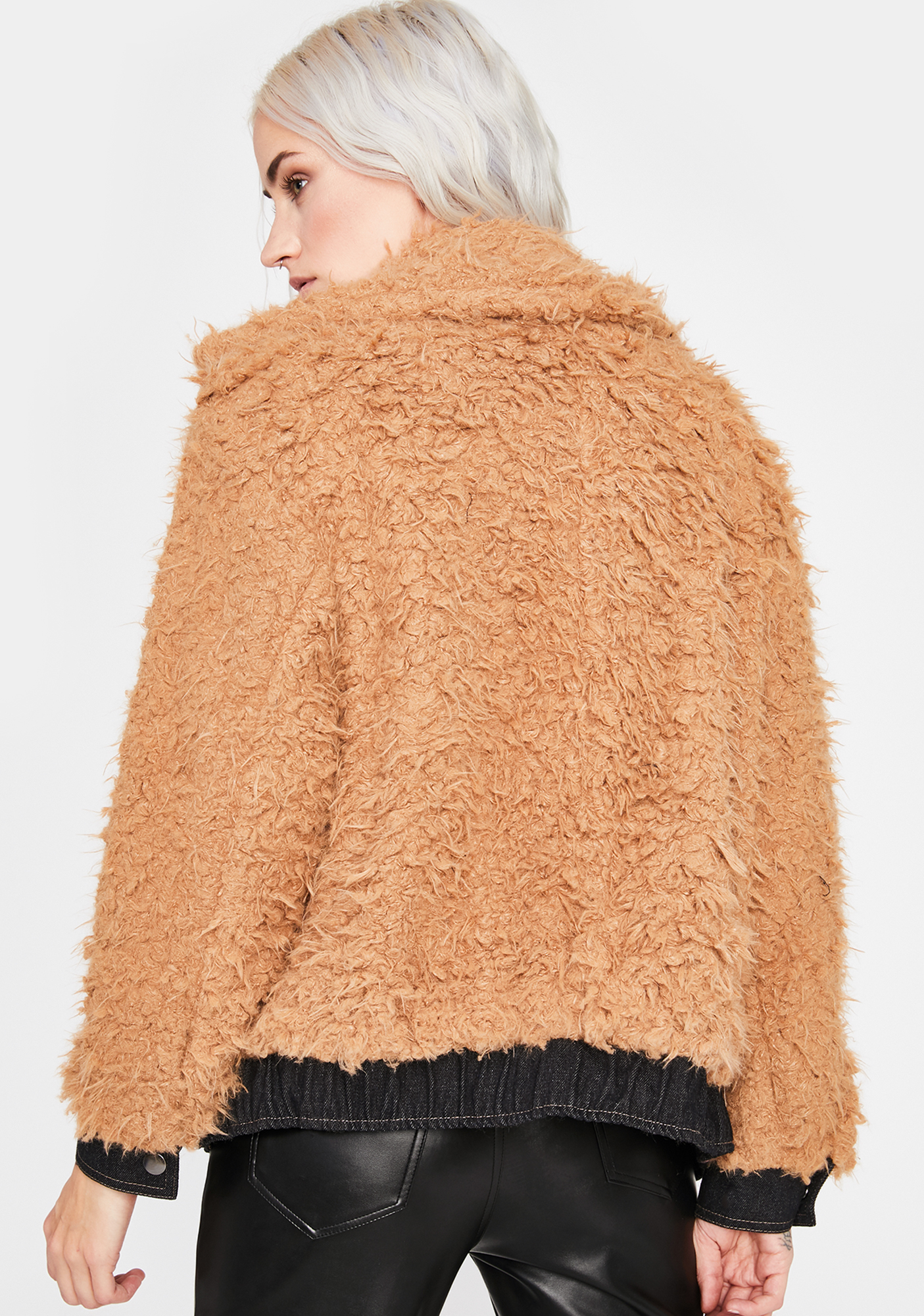 fuzzy moto jacket