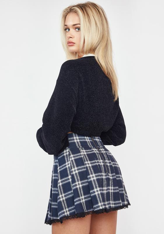 bershka checked pleated mini skirt in mauve