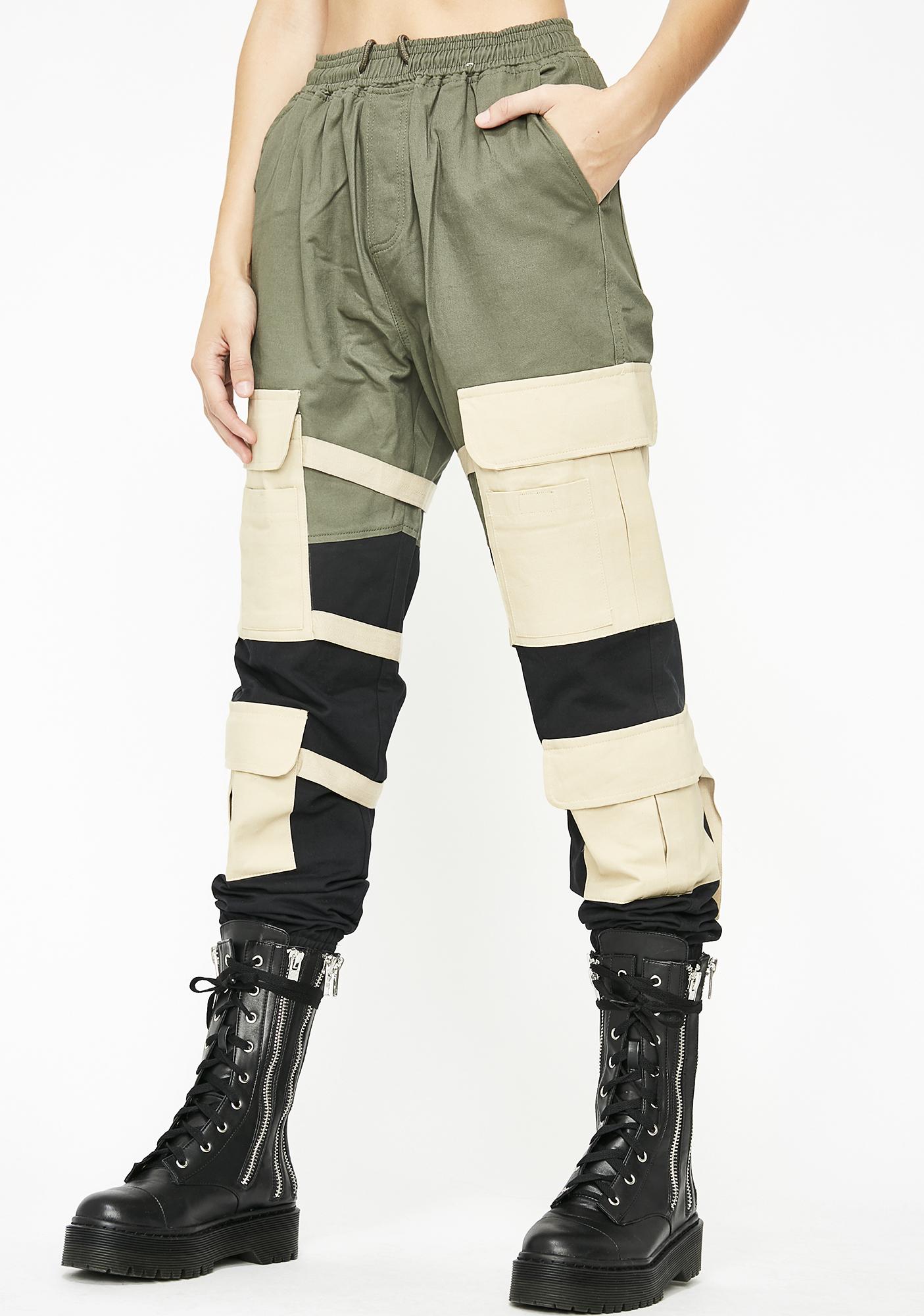 color block cargo pants