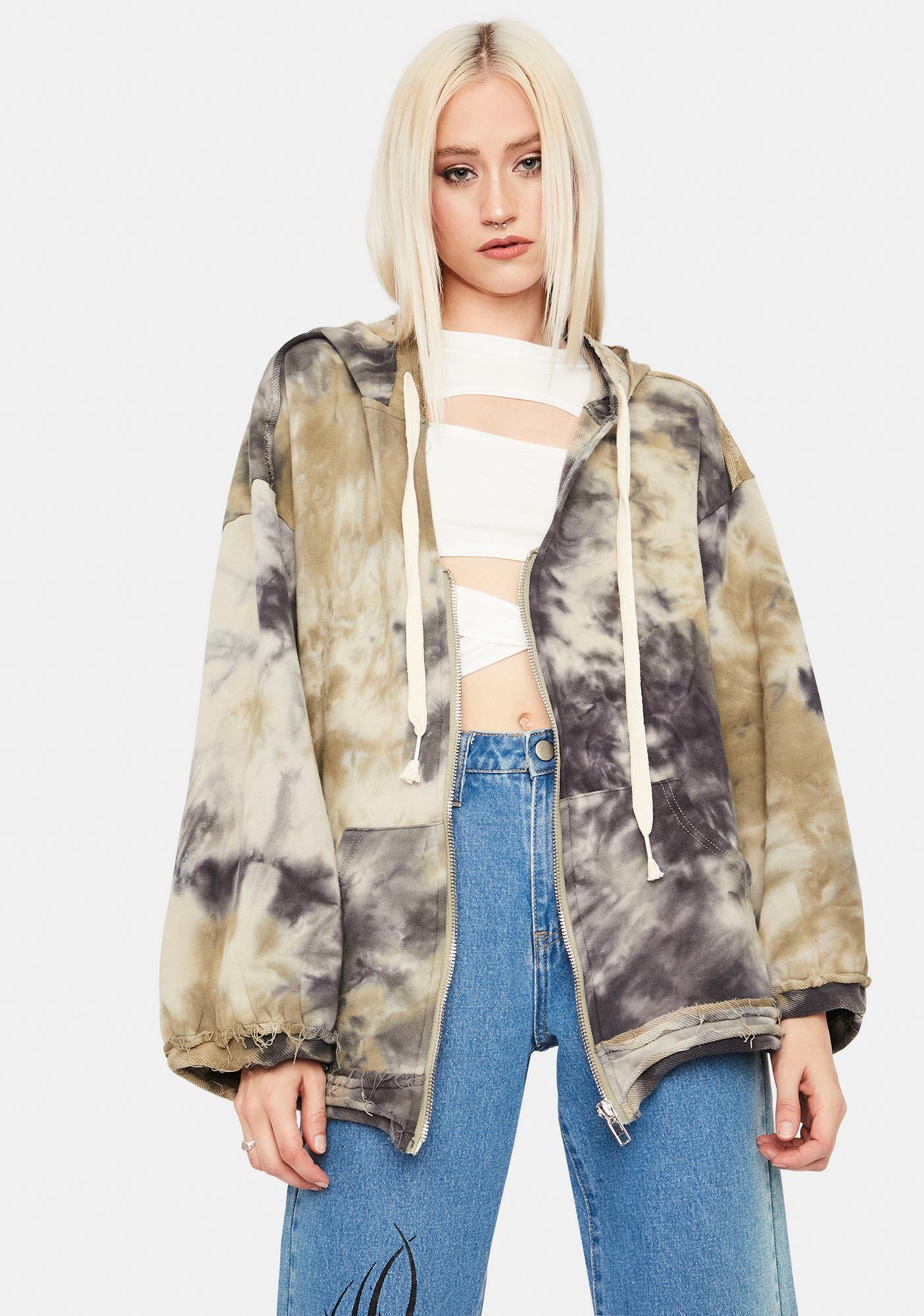 zip up hoodie tie dye