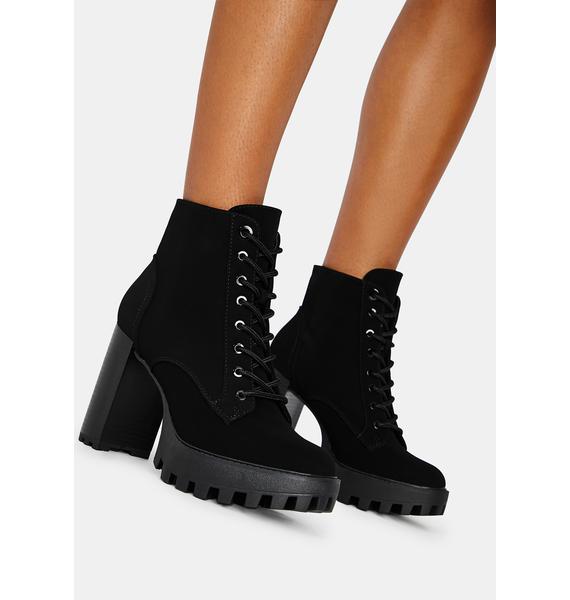 platform booties lace up