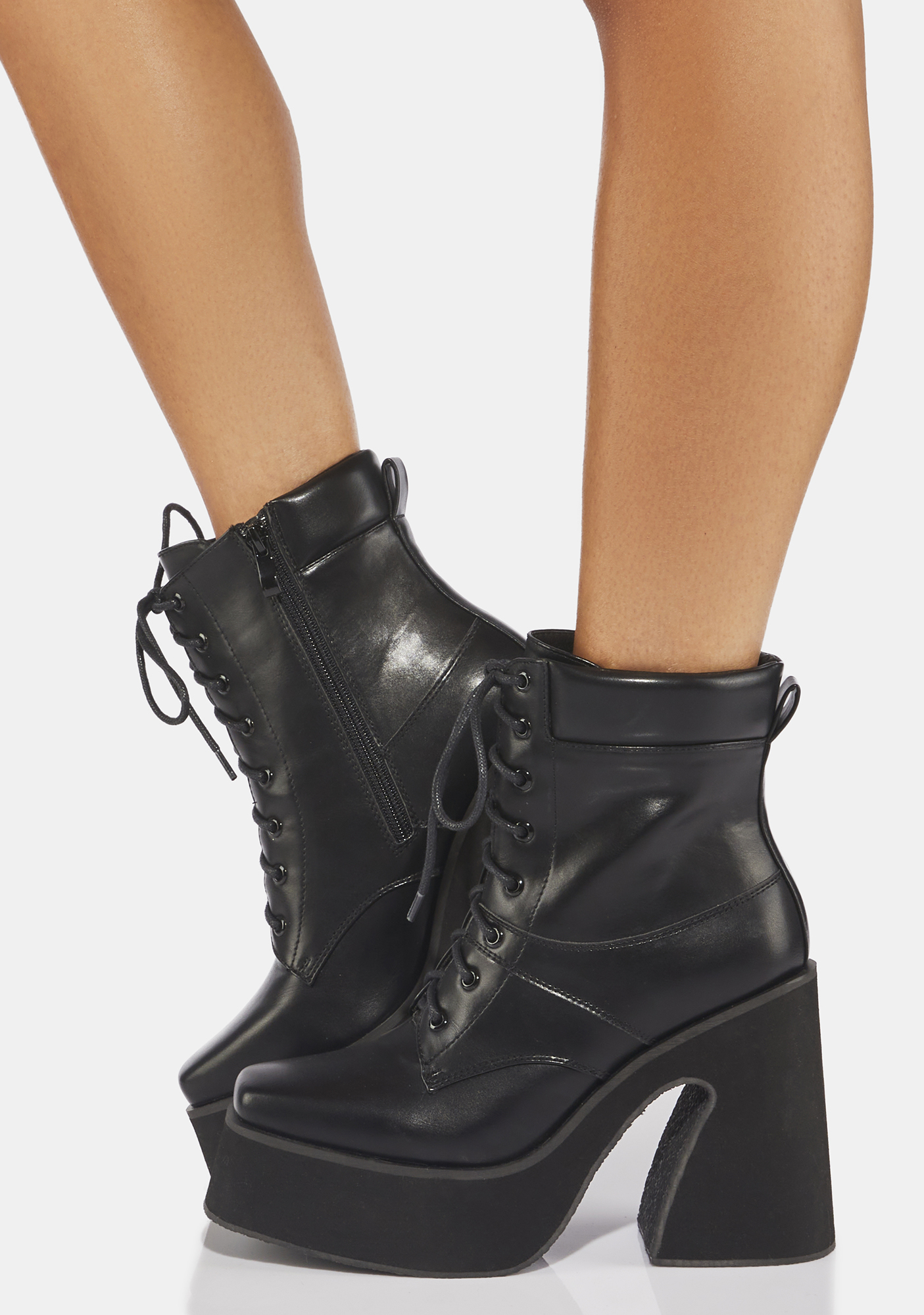 Koi Footwear Lace Up Heeled Platform Boots Dolls Kill