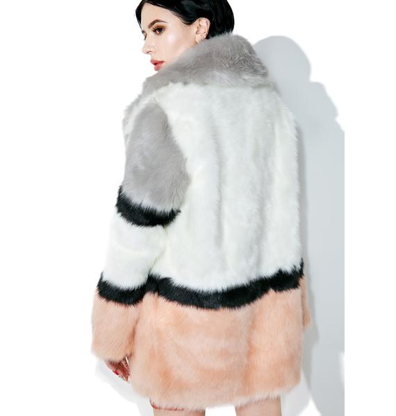 Jakke Brooke Patterned Faux Fur Coat | Dolls Kill