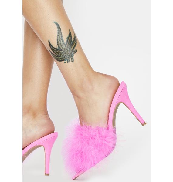 pink marabou heels