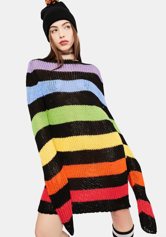 dolls kill rainbow cardigan