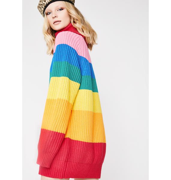 Lazy Oaf Rainbow Roll Neck Jumper | Dolls Kill