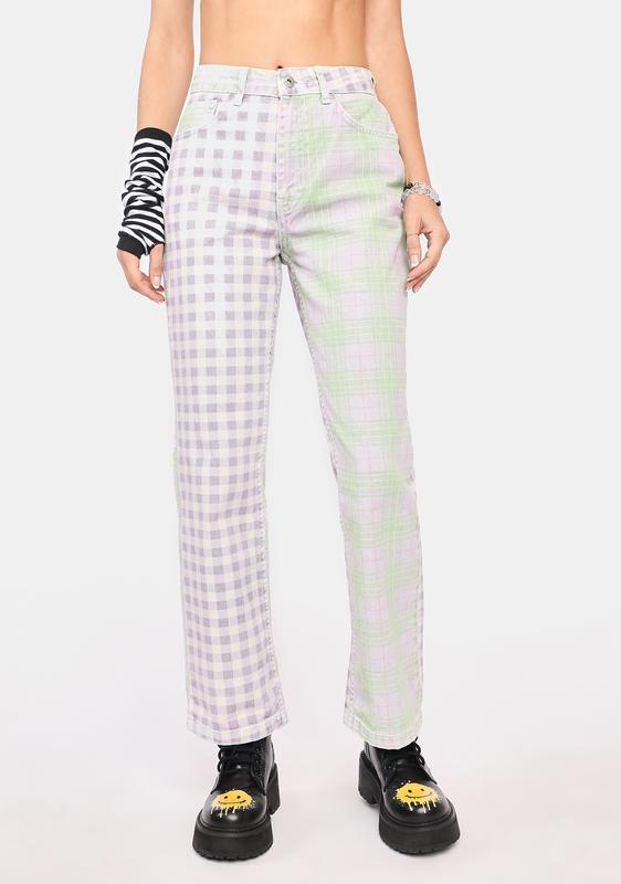 ragged priest checkered jeans